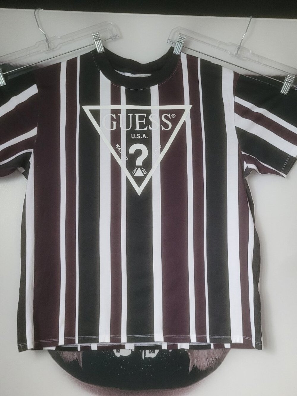 M Guess Originals Striped Logo Crew Neck
